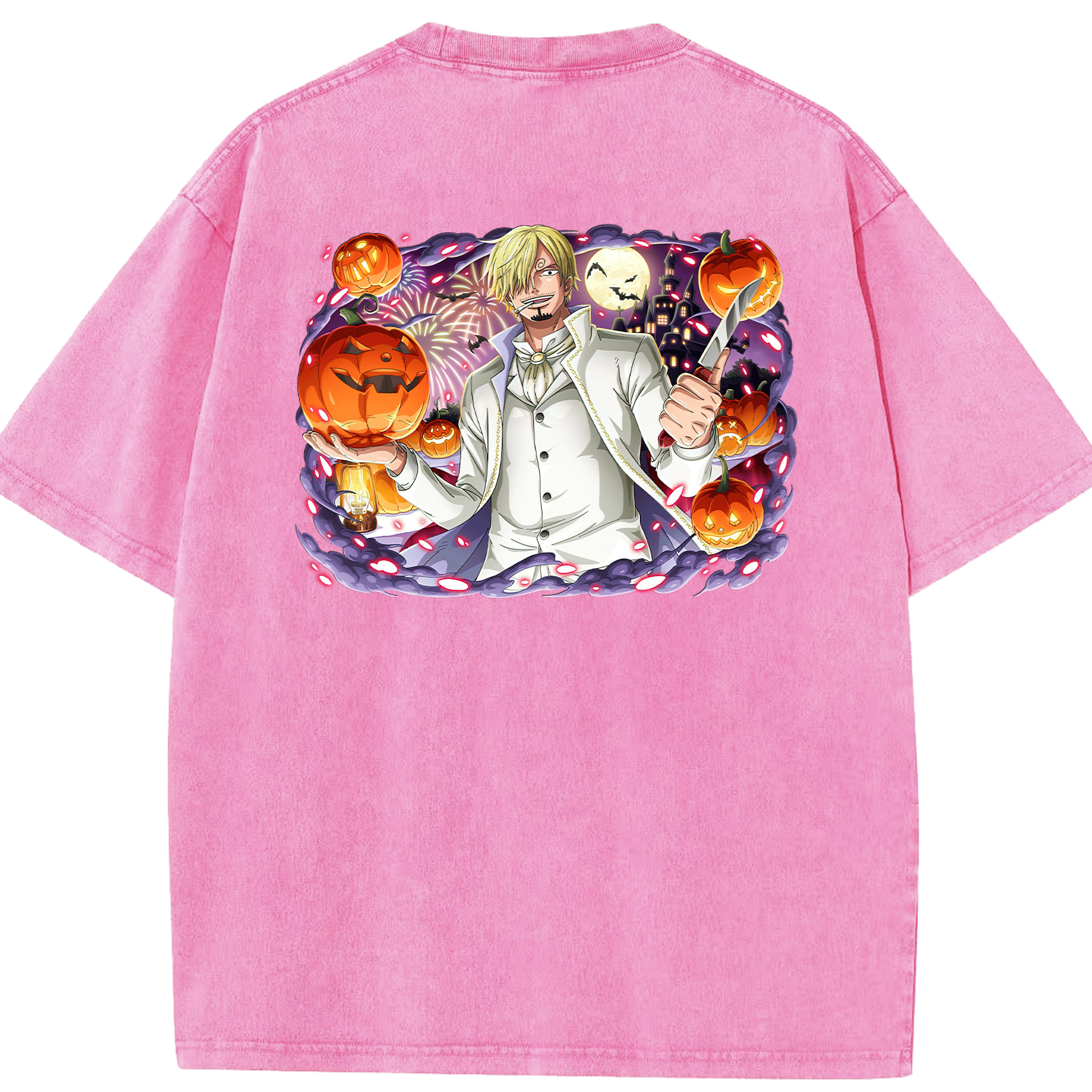 ワンピース サンジ ONE PIECE Sanji 綿100% ヴィンテージ風 半袖Tシャツ（背面プリント）